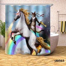 Load image into Gallery viewer, Cartoon Cat Shower Curtains Waterproof Animals Bath Curtains For Bathroom Bathtub Large Wide Bathing Cover Home Rideau De Bain