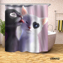 Load image into Gallery viewer, Cartoon Cat Shower Curtains Waterproof Animals Bath Curtains For Bathroom Bathtub Large Wide Bathing Cover Home Rideau De Bain
