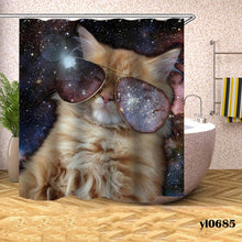 Load image into Gallery viewer, Cartoon Cat Shower Curtains Waterproof Animals Bath Curtains For Bathroom Bathtub Large Wide Bathing Cover Home Rideau De Bain