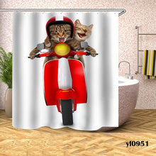 Load image into Gallery viewer, Cartoon Cat Shower Curtains Waterproof Animals Bath Curtains For Bathroom Bathtub Large Wide Bathing Cover Home Rideau De Bain