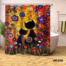Load image into Gallery viewer, Cartoon Cat Shower Curtains Waterproof Animals Bath Curtains For Bathroom Bathtub Large Wide Bathing Cover Home Rideau De Bain