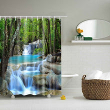 Load image into Gallery viewer, Waterproof Polyester fabric 3D Bath curtain forest for Bathroom curtain Green Plant beach Shower curtain Long 180*200cm