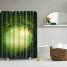 Load image into Gallery viewer, Waterproof Polyester fabric 3D Bath curtain forest for Bathroom curtain Green Plant beach Shower curtain Long 180*200cm