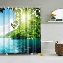 Load image into Gallery viewer, Waterproof Polyester fabric 3D Bath curtain forest for Bathroom curtain Green Plant beach Shower curtain Long 180*200cm