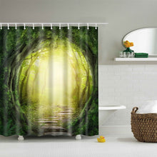 Load image into Gallery viewer, Waterproof Polyester fabric 3D Bath curtain forest for Bathroom curtain Green Plant beach Shower curtain Long 180*200cm