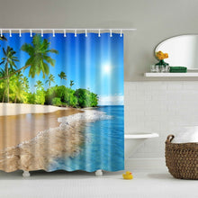 Load image into Gallery viewer, Waterproof Polyester fabric 3D Bath curtain forest for Bathroom curtain Green Plant beach Shower curtain Long 180*200cm