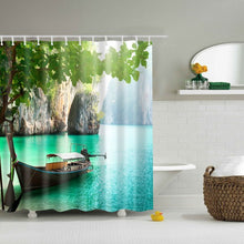 Load image into Gallery viewer, Waterproof Polyester fabric 3D Bath curtain forest for Bathroom curtain Green Plant beach Shower curtain Long 180*200cm