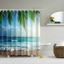 Load image into Gallery viewer, Waterproof Polyester fabric 3D Bath curtain forest for Bathroom curtain Green Plant beach Shower curtain Long 180*200cm