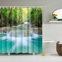 Load image into Gallery viewer, Waterproof Polyester fabric 3D Bath curtain forest for Bathroom curtain Green Plant beach Shower curtain Long 180*200cm