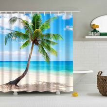 Load image into Gallery viewer, Waterproof Polyester fabric 3D Bath curtain forest for Bathroom curtain Green Plant beach Shower curtain Long 180*200cm