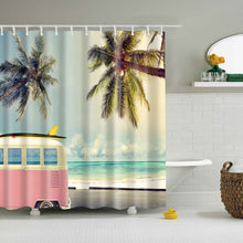 Load image into Gallery viewer, Waterproof Polyester fabric 3D Bath curtain forest for Bathroom curtain Green Plant beach Shower curtain Long 180*200cm