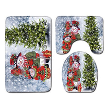 Load image into Gallery viewer, Christmas Toilet seat Cover 3Pcs Set Bath Mat Non-Slip Bathroom Rugs Water Absorption Doormats Home Decoration Carpet