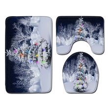 Load image into Gallery viewer, Christmas Toilet seat Cover 3Pcs Set Bath Mat Non-Slip Bathroom Rugs Water Absorption Doormats Home Decoration Carpet