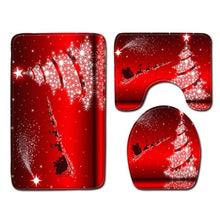 Load image into Gallery viewer, Christmas Toilet seat Cover 3Pcs Set Bath Mat Non-Slip Bathroom Rugs Water Absorption Doormats Home Decoration Carpet