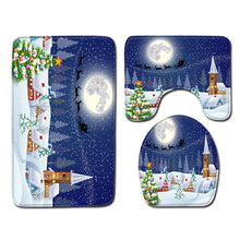 Load image into Gallery viewer, Christmas Toilet seat Cover 3Pcs Set Bath Mat Non-Slip Bathroom Rugs Water Absorption Doormats Home Decoration Carpet