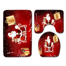 Load image into Gallery viewer, Christmas Toilet seat Cover 3Pcs Set Bath Mat Non-Slip Bathroom Rugs Water Absorption Doormats Home Decoration Carpet