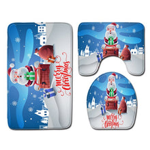 Load image into Gallery viewer, Christmas Toilet seat Cover 3Pcs Set Bath Mat Non-Slip Bathroom Rugs Water Absorption Doormats Home Decoration Carpet