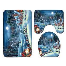 Load image into Gallery viewer, Christmas Toilet seat Cover 3Pcs Set Bath Mat Non-Slip Bathroom Rugs Water Absorption Doormats Home Decoration Carpet
