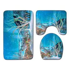 Load image into Gallery viewer, Christmas Toilet seat Cover 3Pcs Set Bath Mat Non-Slip Bathroom Rugs Water Absorption Doormats Home Decoration Carpet