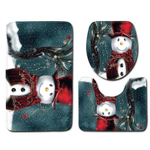 Load image into Gallery viewer, Christmas Toilet seat Cover 3Pcs Set Bath Mat Non-Slip Bathroom Rugs Water Absorption Doormats Home Decoration Carpet