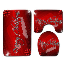 Load image into Gallery viewer, Christmas Toilet seat Cover 3Pcs Set Bath Mat Non-Slip Bathroom Rugs Water Absorption Doormats Home Decoration Carpet