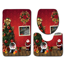 Load image into Gallery viewer, Christmas Toilet seat Cover 3Pcs Set Bath Mat Non-Slip Bathroom Rugs Water Absorption Doormats Home Decoration Carpet