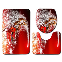 Load image into Gallery viewer, Christmas Toilet seat Cover 3Pcs Set Bath Mat Non-Slip Bathroom Rugs Water Absorption Doormats Home Decoration Carpet