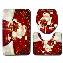 Load image into Gallery viewer, Christmas Toilet seat Cover 3Pcs Set Bath Mat Non-Slip Bathroom Rugs Water Absorption Doormats Home Decoration Carpet