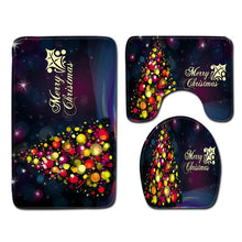 Load image into Gallery viewer, Christmas Toilet seat Cover 3Pcs Set Bath Mat Non-Slip Bathroom Rugs Water Absorption Doormats Home Decoration Carpet