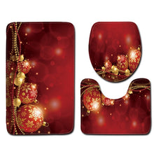 Load image into Gallery viewer, Christmas Toilet seat Cover 3Pcs Set Bath Mat Non-Slip Bathroom Rugs Water Absorption Doormats Home Decoration Carpet