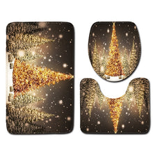 Load image into Gallery viewer, Christmas Toilet seat Cover 3Pcs Set Bath Mat Non-Slip Bathroom Rugs Water Absorption Doormats Home Decoration Carpet