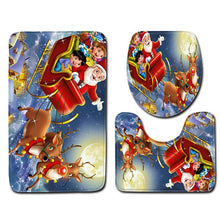 Load image into Gallery viewer, Christmas Toilet seat Cover 3Pcs Set Bath Mat Non-Slip Bathroom Rugs Water Absorption Doormats Home Decoration Carpet