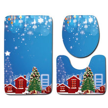 Load image into Gallery viewer, Christmas Toilet seat Cover 3Pcs Set Bath Mat Non-Slip Bathroom Rugs Water Absorption Doormats Home Decoration Carpet